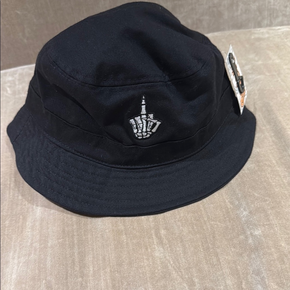 Spencer's Black Embroidered Bucket Hat